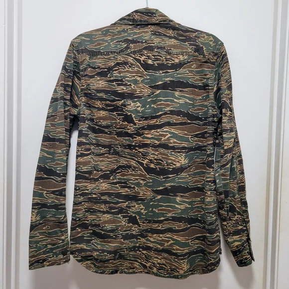 ZARA MAN Camo Denim Full Zip or Button Up Shirt Jacket Long Sleeve Men's S - Picture 3 of 15